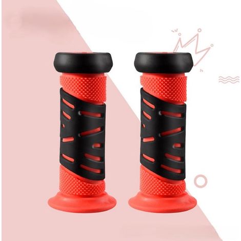 Poignées de guidon antichoc pour vélos d'enfants, en caoutchouc de 22 mm d'épaisseur et 95 mm de long, pour trottinettes et vélos d'enfants, bleu clair (1/5)