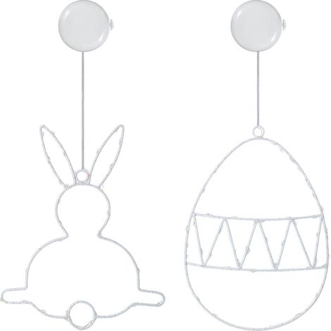 Lampe de fenêtre de Pâques, décorations LED pour festival, panneau de porte à ressort, ventouse fluo, facile à installer, fonctionne à piles, robuste, sécurité pour , 22 x 30,5 cm (1/5)