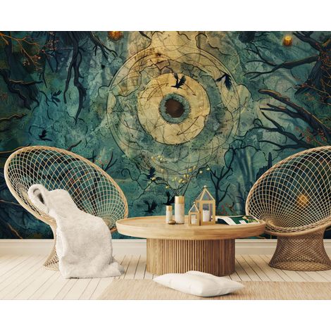 Papier peint forêt – Cercle mystique ancien - 400 x 260 cm (1/2)
