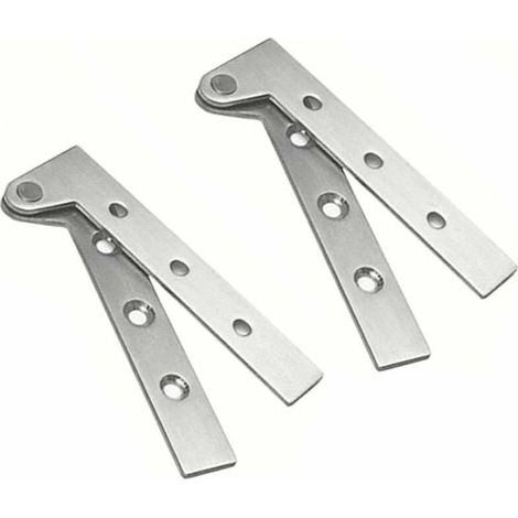 Lot de 2 charnières pivotantes dissimulées en acier inoxydable, rotation à 360 degrés, charnières à couteau décalées de 4 pouces, charnière pivotante dissimulée, argent brossé (1/5)