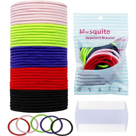 Anti Laus Haargummi 80 Stück, Behandlung gegen Kopfläuse Anti-Läuse, Natürlich und Wirksam hilft, Läusen Vorzubeugen Haargummi Gummiband Mit Extra feiner Zahnkamm