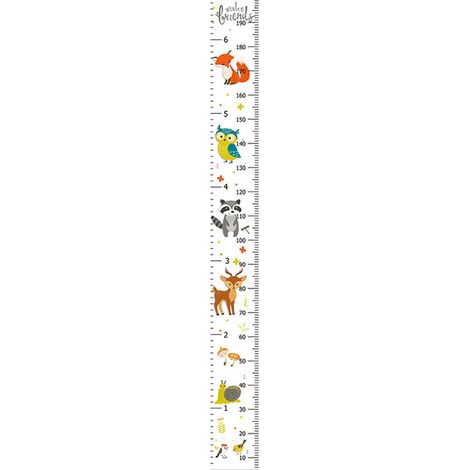Kinder-Wachstumsmesslatte 20x200 cm, abnehmbare Leinwand und Holz-Wachstumsmesslatte (1/5)