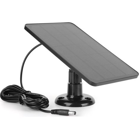 Panel solar impermeable IP6, giratorio 360°, alimentación continua, 10 W, 5 V, puerto DC5521, cable de carga de 3 m, compatible con videoporteros. (1/5)