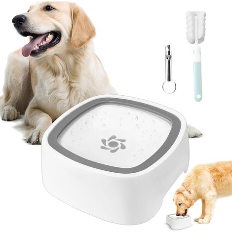 Gamelle Eau Chien - 1,5 L - Anti-Éclaboussure avec Disque Flottant - Pour Chien Chat Chiot - Usage Intérieur et Extérieur - 1 Pièce