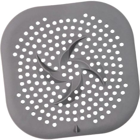 Cache-bonde à ventouses pour douche et lavabo, gris (1/5)