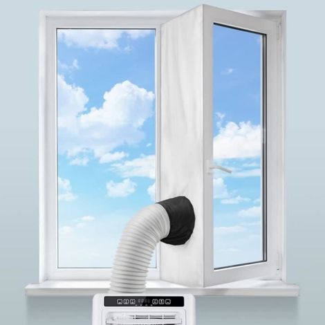 Kit Calfeutrage Climatiseur Mobile - - Joint de Fenêtre avec Double Fermeture éclair - Taille 92x25cm (1/4)