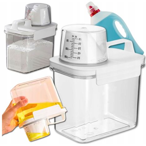 Pulverbehälter 1100 ml, Messbecher, auslaufsicherer Organizer