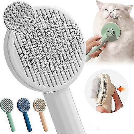 Peigne pour animaux : chat, chien, épilation en un clic, peigne autonettoyant avec massage circulaire pour éliminer les poils. (1/5)
