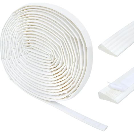 Bande d'étanchéité autoadhésive anti vent 10 m 23 mm Bourrelet d'isolation longue phonique et thermique en PU pour fenêtres et portes de maison Réduction du bruit, Blanc (1/5)