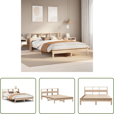 vidaXL Sommier à lattes - Cadre de lit sans matelas 140x190 cm bois de pin massif (1/5)