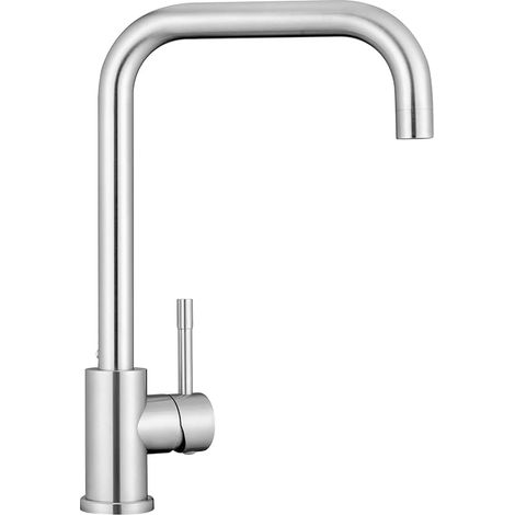 Robinet Cuisine, Mitigeur Cuisine à Poignée Unique, Robinet Evier de Cuisine Chaud et Froid, Robinetterie de Cuisine en Acier Inox 304 Résistant à la Corrosion, Sortie d'Eau Haute (1/5)