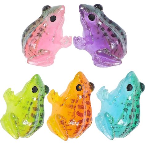 Froschfiguren 5 Stück aus Kunstharz für Heim und