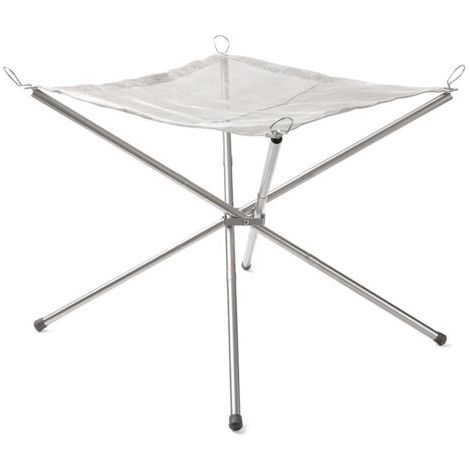 55cm Foyer Portable pour Camping, Cheminée D'extérieur Pliable, Brasero en Maille d'acier Inoxydable pour Pique-Nique, Feu de Camp, Terrasse, Jardin (1/5)