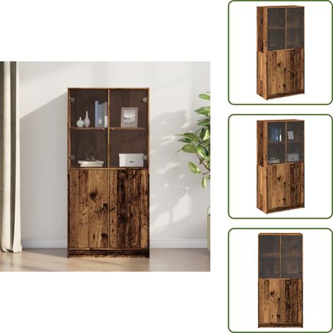 Credenza con ante - vidaXL Credenza con Ante Legno Antico 68x37x142cm in Legno Multistrato - Credenza in legno antico