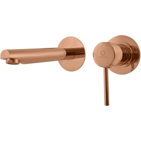 Mitigeur lavabo mural encastrable SEINA en laiton rose gold brossé 8 cm (1/2)