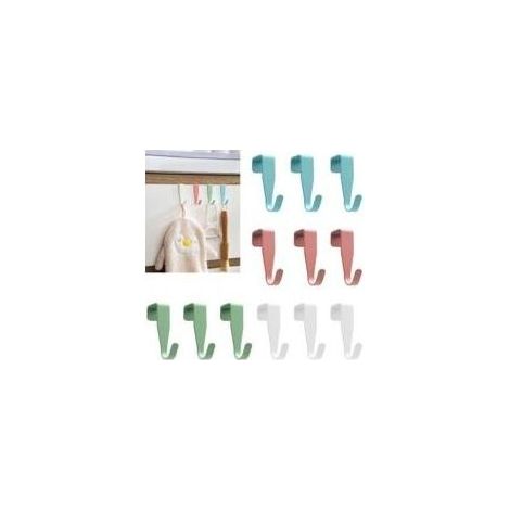 Crochets de porte colorés , lot de 12 crochets de porte en acier inoxydable, crochets pour tiroirs et bords de porte, crochets de porte sans perçage, adaptés aux cuisines, salles de bains et cham (1/5)