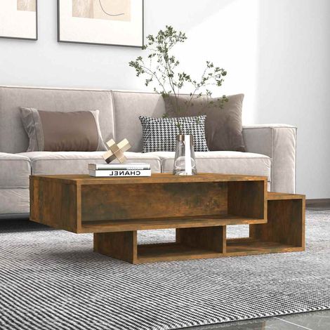 815981 vidaXL Coffee Table Smoked Oak 105x55x32 cm Engineered Wood (1/5)