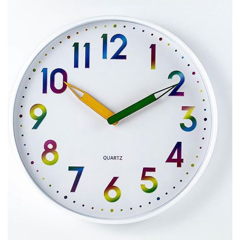 30cm- Horloge Dgrade Colore Horloge Murale Cartoon Horloge Murale Suspendue Horloge Quartz Moderne Simple Et Moderne (1/5)