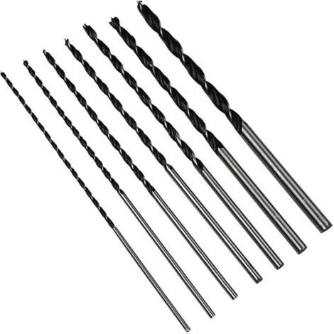 Langholzbohrer 7-tlg. Set, HSS-G Holzbohrer Set, Holzbohrer Ø 4mm, 5mm, 6mm, 7mm, 8mm, 10mm, 12mm x 300mm lang, für Holz FLITI