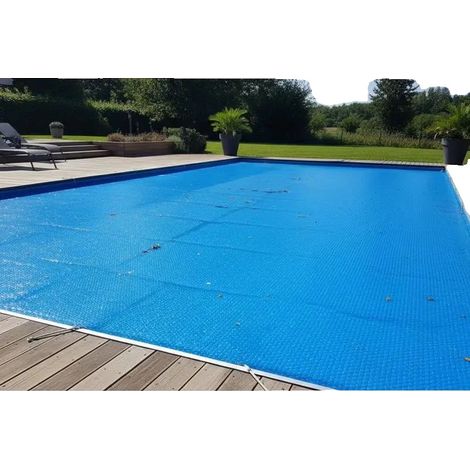 Cubierta para piscina, película de PE, 800x500 cm, 110 µm de espesor, reduce la evaporación, calefacción solar. (1/5)
