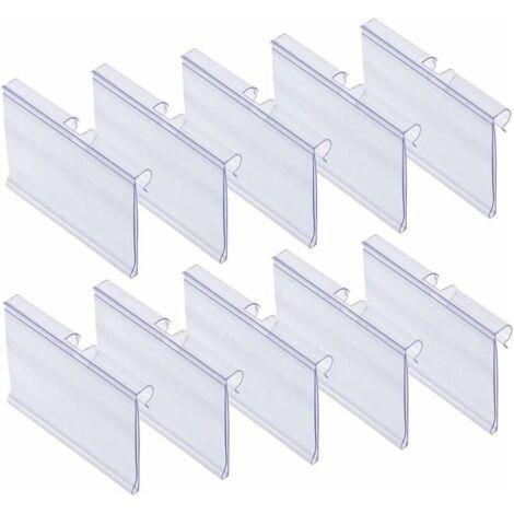 Lot de 70 porte-étiquettes de prix d'étagère – Plastique PVC transparent – Dimensions 6cm x 4,2cm – Pour supermarchés et affichage produit - 70pcs (1/5)