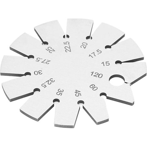 Gamme D'angle de Jauge de Biseau en Acier Inoxydable 15-120 Degrés Jauge D'angle de Hache Forme Ronde Détecteur D'angle de Couteau pour Mesurer L'angle de Couteau (1/5)