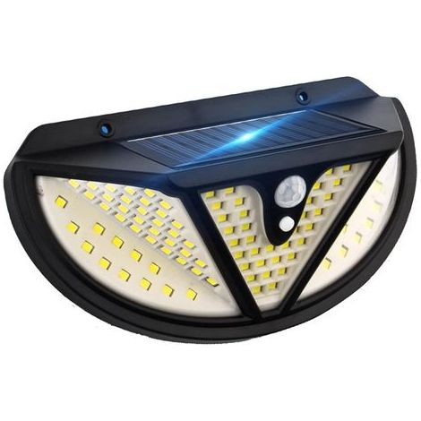 Solarbetriebene Außenleuchten mit Bewegungsmelder, 118 superhelle 300° LED-Außenstrahler, 3 Modi, 4 wasserdichte Solar-Wandleuchten (1/5)