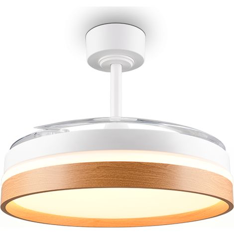 Plafonnier led ventilateur 30w 3500lm cct 2700 6500k reglable hauteur 106cm blanc ip20 - trio volda (1/5)