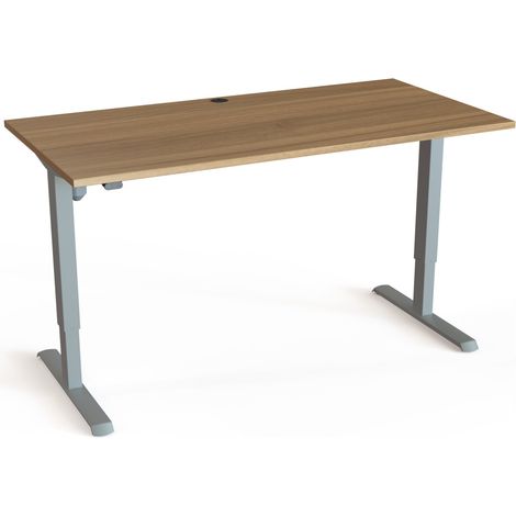 STIER Elektrisch Höhenverstellbarer Schreibtisch 501-33 160 x 80 cm Nussbaum melamin 68-118 cm (1/3)