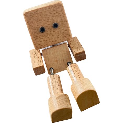 Figura de hombre de madera que se mueve, accesorios de pago cuadrados (1/2)