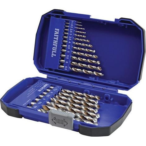 Faithfull Cobalt HSS Drill Set M35 1-10mm 19 Piece FAIMSET19COB