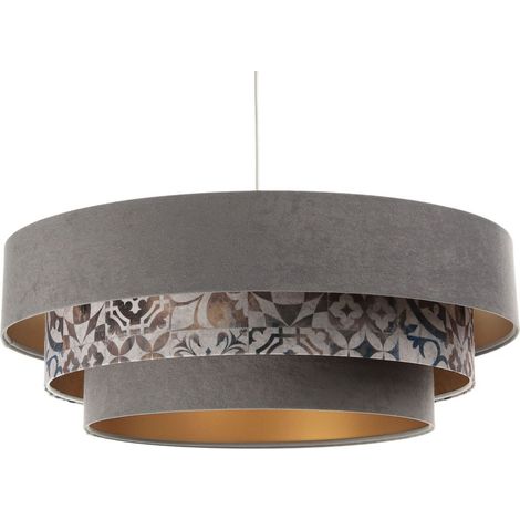 Suspension triniti - Gris intérieur doré et décoration