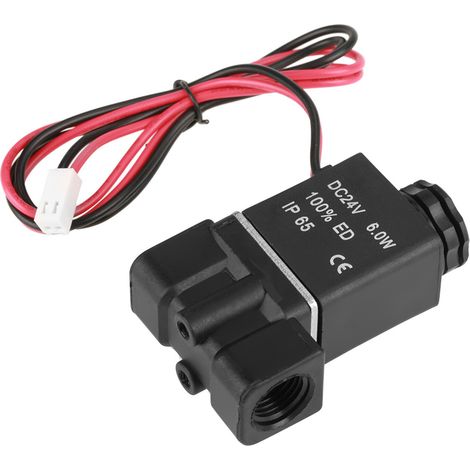 Vanne électrovanne plastique 2P025-08 DC24V PT 1/4" pour eau, air, huile (1/5)