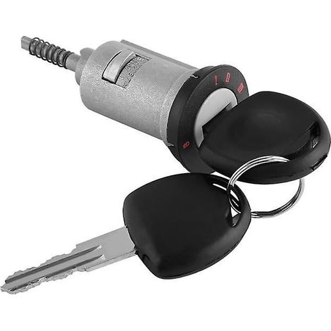 Cylindre de serrure de voiture à allumage électrique à deux clés compatible avec Vauxhall Astra, Corsa, Meriva, Tigra et Combo. (1/4)