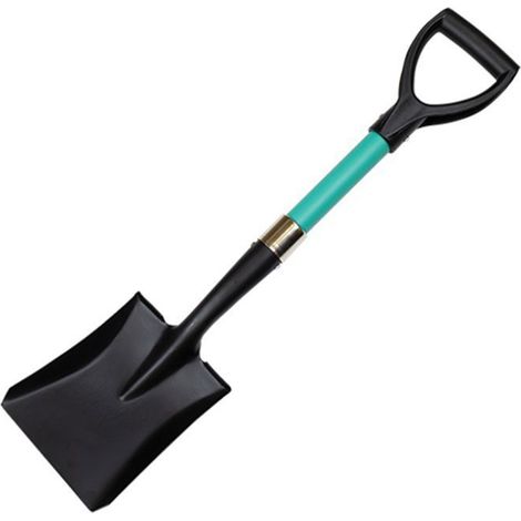 Greenmill Pala con Mango de Fibra de Vidrio, Mini Pala de Jardinería (72 cm, Cuadrada)