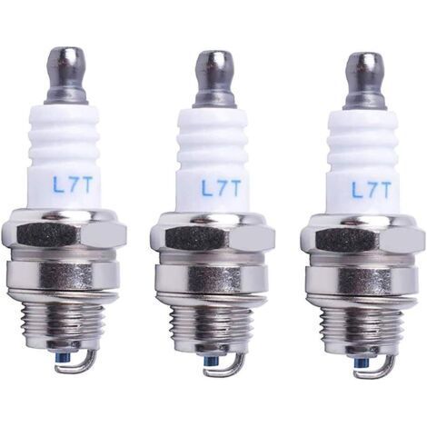 Bougie d'allumage L7T Tronçonneuse Tondeuse à gazon Petit Moteur Accessoire Pièces Compatible avec STIHL Hus-qvarna Rep NGK BPMR7A 4626 Equivalence RCJ6Y Champion Bosch WSR6F,Pack de 3 (1/5)