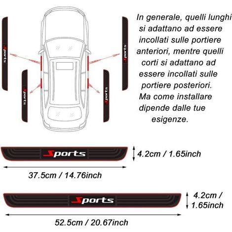 Autocollants De Protection Pour Seuil De Porte Voiture – 4 Pièces En Caoutchouc Souple Anti-Salissures (1/5)