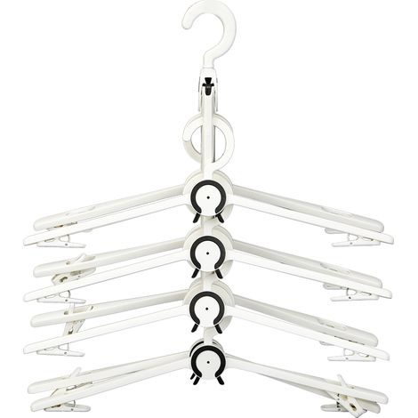 Cintre Pliable 8 Trous ABS Rotatif 360° Gain de Place Robuste Ensemble 9 Pièces pour Dressing Optimisé (1/5)