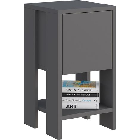 Cotecosy – Table de chevet 100% mélaminé anthracite – Tiroir pivotant 30x27x30cm – Dimensions 30x55x30cm – Design moderne et élégant (1/8)