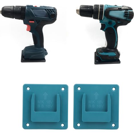 Verkauf im 2er-Pack. Kompatibel mit Makita 18V/Bosch 18V Elektrowerkzeugen, zur Wand-, Regal- und anderen Festmontage. (Blau) (1/5)