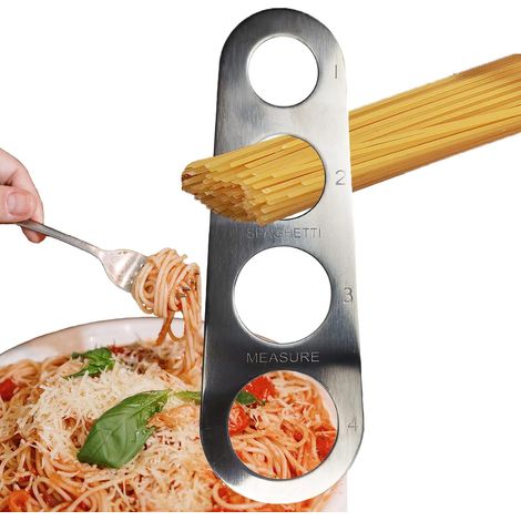 Mesureur de Spaghetti à 4 Trous de Mesure en Acier Inoxydable pour Outils d'aide aux Cuisines familiales, Restaurants