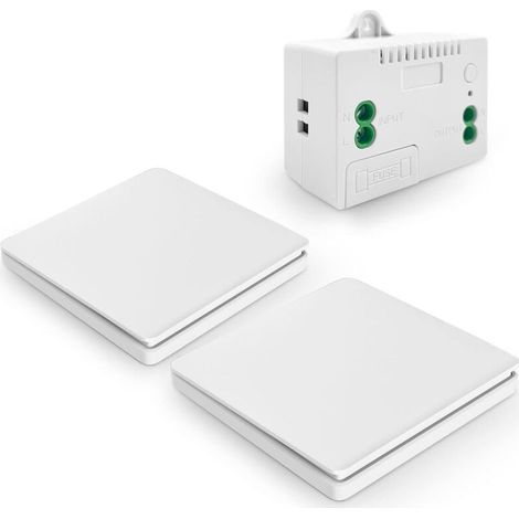 Drahtloser kinetischer Lichtschalter, Wandfernbedienungsschalter und 10-A-Relaisempfänger mit Sicherung, selbstgenerierender Schalter ohne Batterie (1/5)
