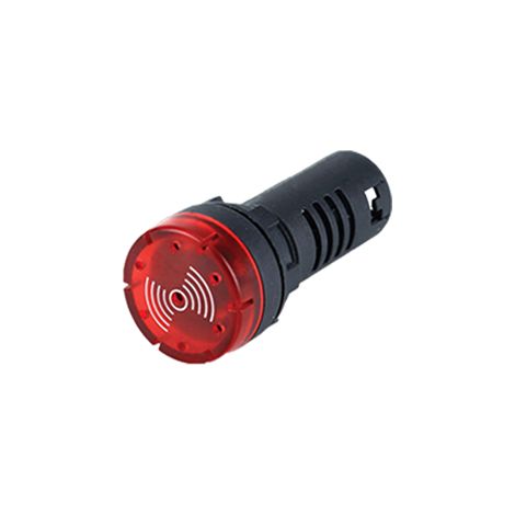 Buzzer et LED rouge 230V Ø 22mm montage panneau BZRL-230AC