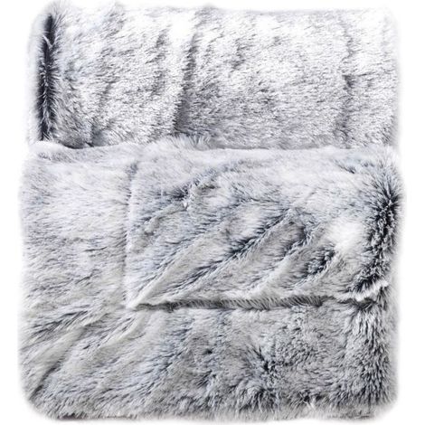 Plaid Imitation Fourrure "Antartic" 125x150cm Gris