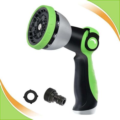 Pistolet Arrosoir Haute Pression 10 Modes Réglable Pulvérisateur Jardin Lavage Voiture Arrosage Pelouse Vert