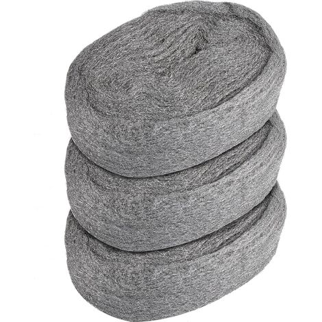 Lana de acero, 4 piezas, lana de acero, grado 0000, alambre de limpieza, lana de alambre, lana de acero para pulir, pulir, mantener y terminar madera, vidrio (1/5)