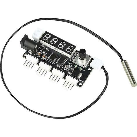 Contrôleur de vitesse de ventilateur PWM 4 voies 5-24 V CC 5 A avec contrôle intelligent de la température et de la vitesse de refroidissement (1/5)