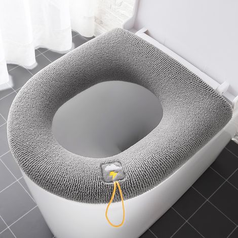 Abattant de toilettes chauffant, kit complet comprenant : housse de siège de toilette, coussin épais, rétractable et lavable. (1/5)