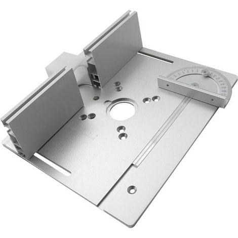 Set aus 3 Aluminiumlegierungs-Einsatzplatten für Frästische, Holzfrässtützen, Schneidemaschinen, Gravierhilfsmittel und Holzbearbeitungswerkbänke. (1/5)