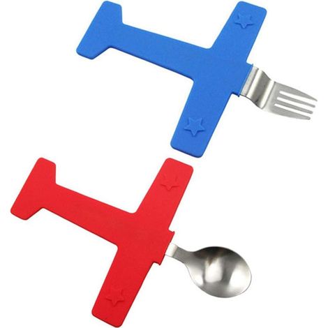Ensemble de cuillère à fourche en acier inoxydable Ensembles de vaisselle pour enfants (1/5)